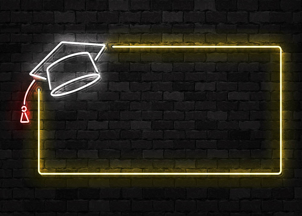 Avezano Neon Light Graduation Backdrop For Photography-AVEZANO